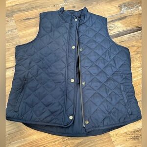 Old Ranch L Women’s Blue Navy Quilted Vest Zip Up Layer